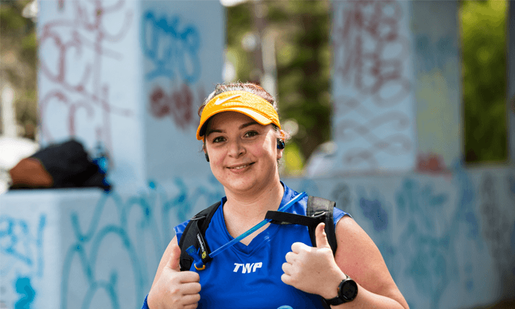 Bloody Long Walk Melbourne 22 Aug 2021 thumbs up
