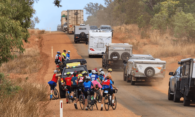 C2K Bike Ride QLD 2023 roadside stop