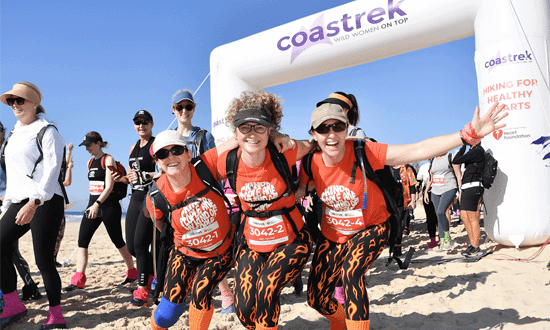 Coastrek Sunshine Coast Walk 2024 team finish line