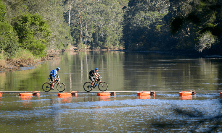 Convict 100 MTB Marathon Race St Albans NSW narrow bridge