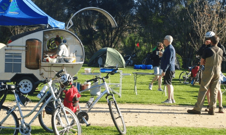 Great East Rail Trail Ride Gippsland Victoria coffee cart