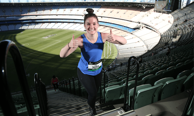 Stadium Stomp stair challenge MCG 2020 Melbourne thumbs up